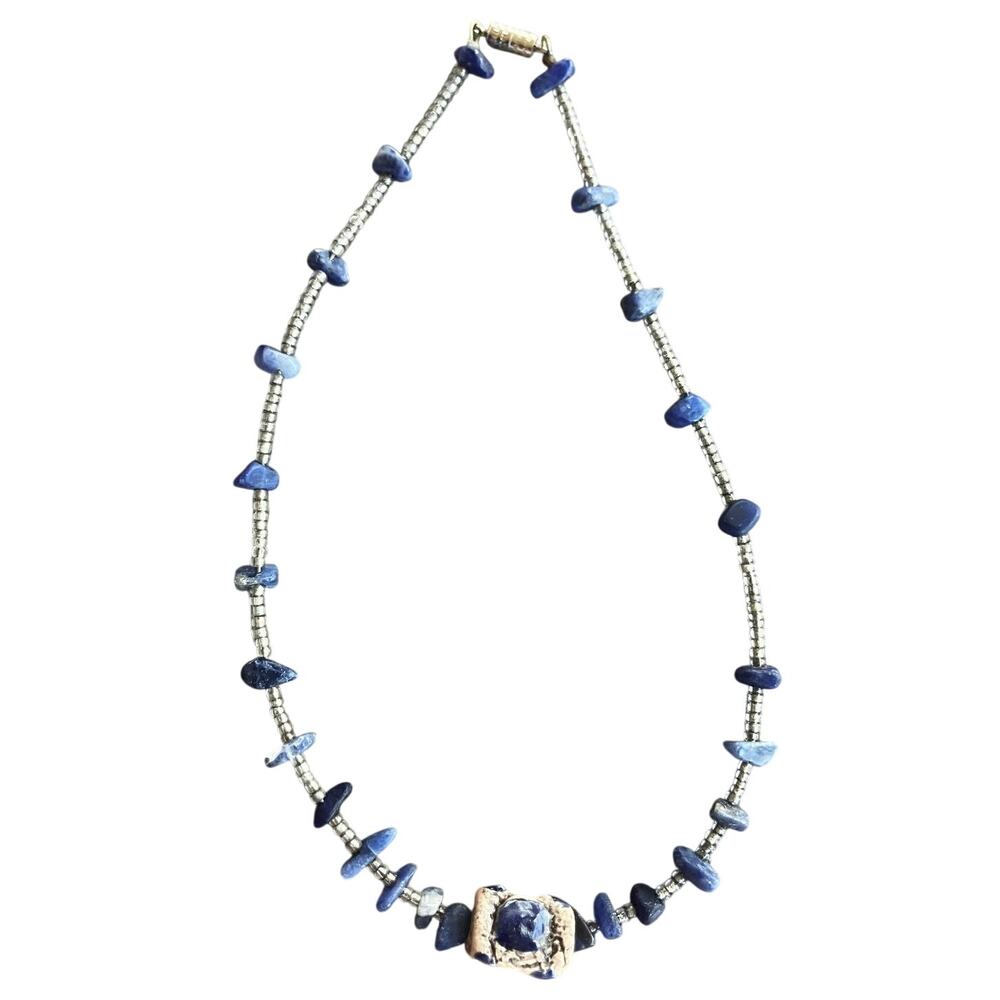Handmade Amethyst Beaded Choker Necklace Crystal Barrel Clasp Boho Cute Vintage